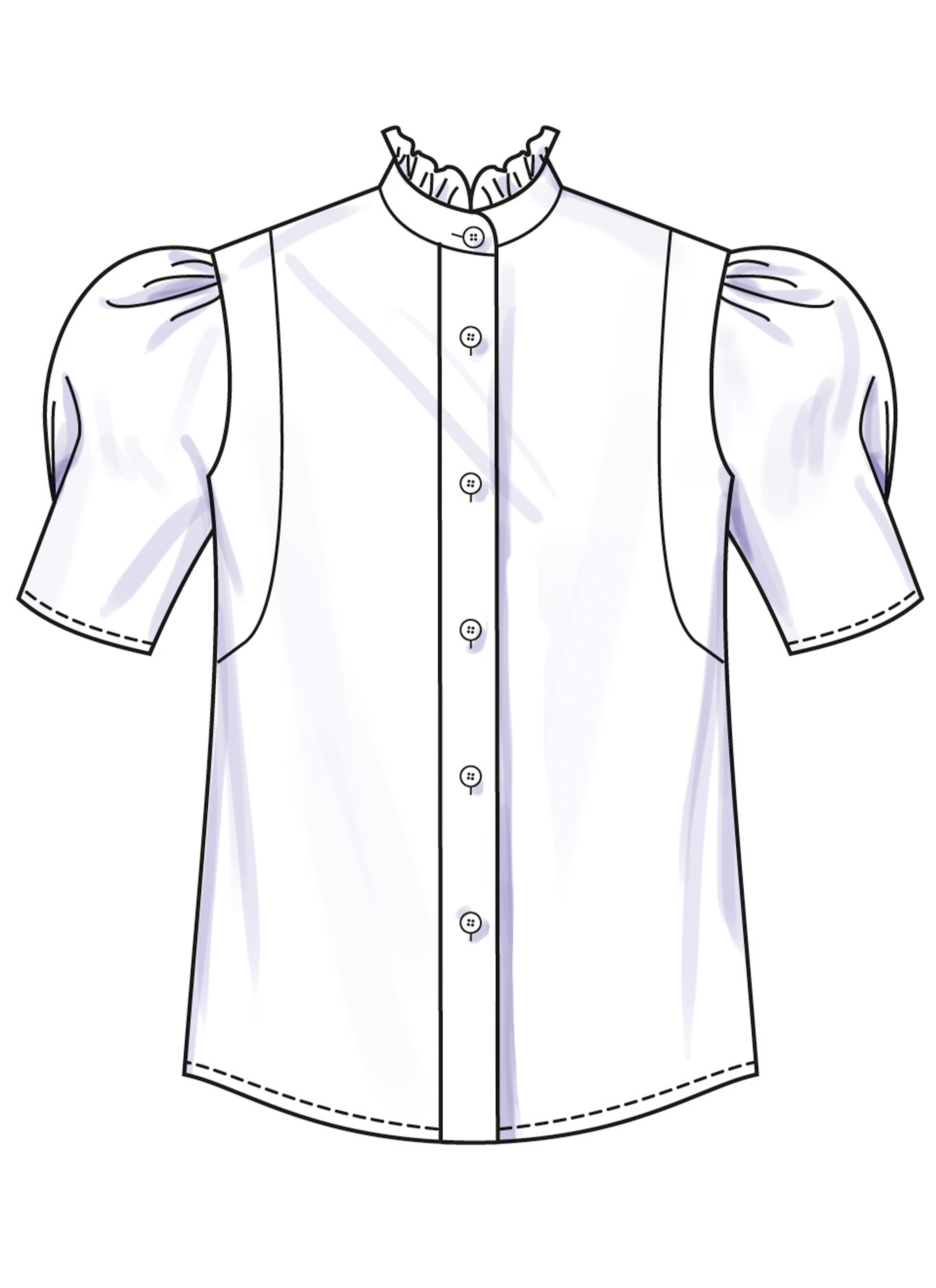 Simplicity Ruffled Button Front Top S3134