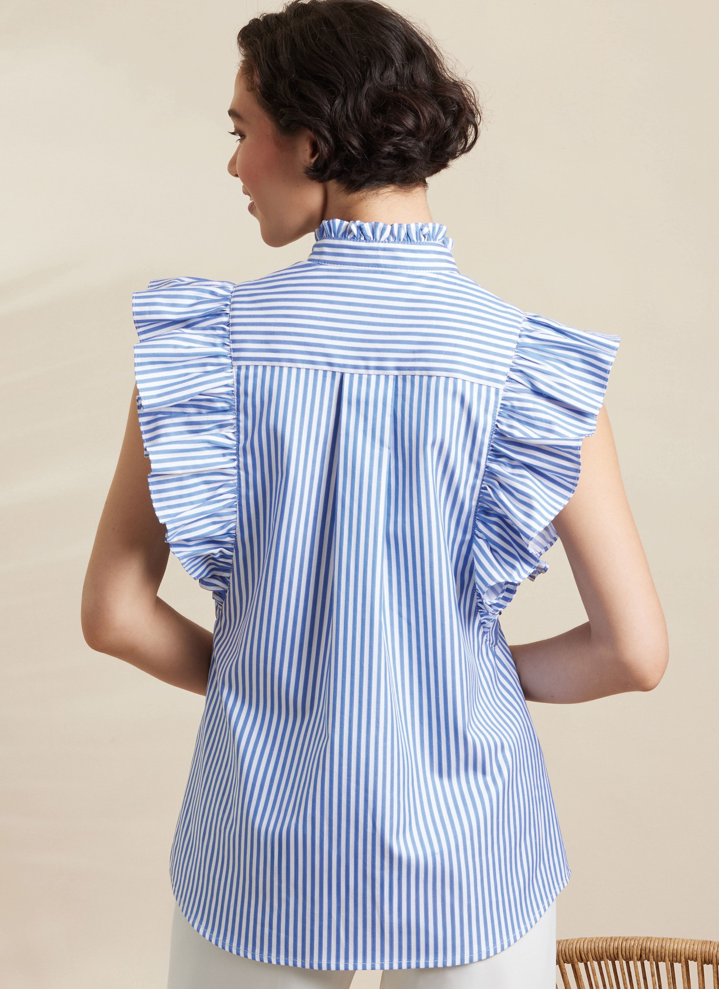 Simplicity Ruffled Button Front Top S3134