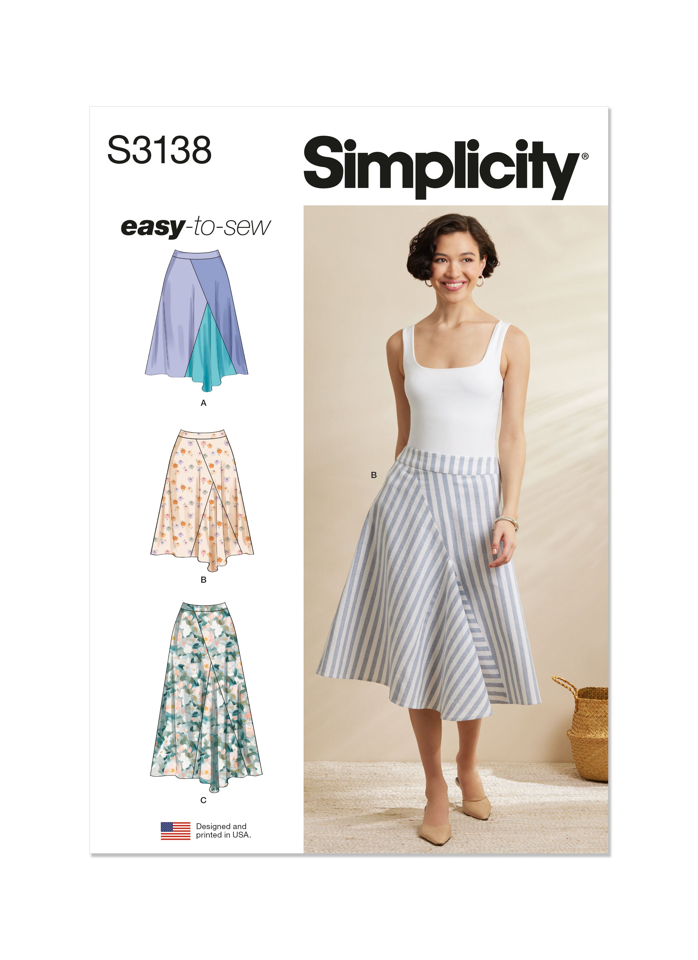 Simplicity Godet Skirt S3138