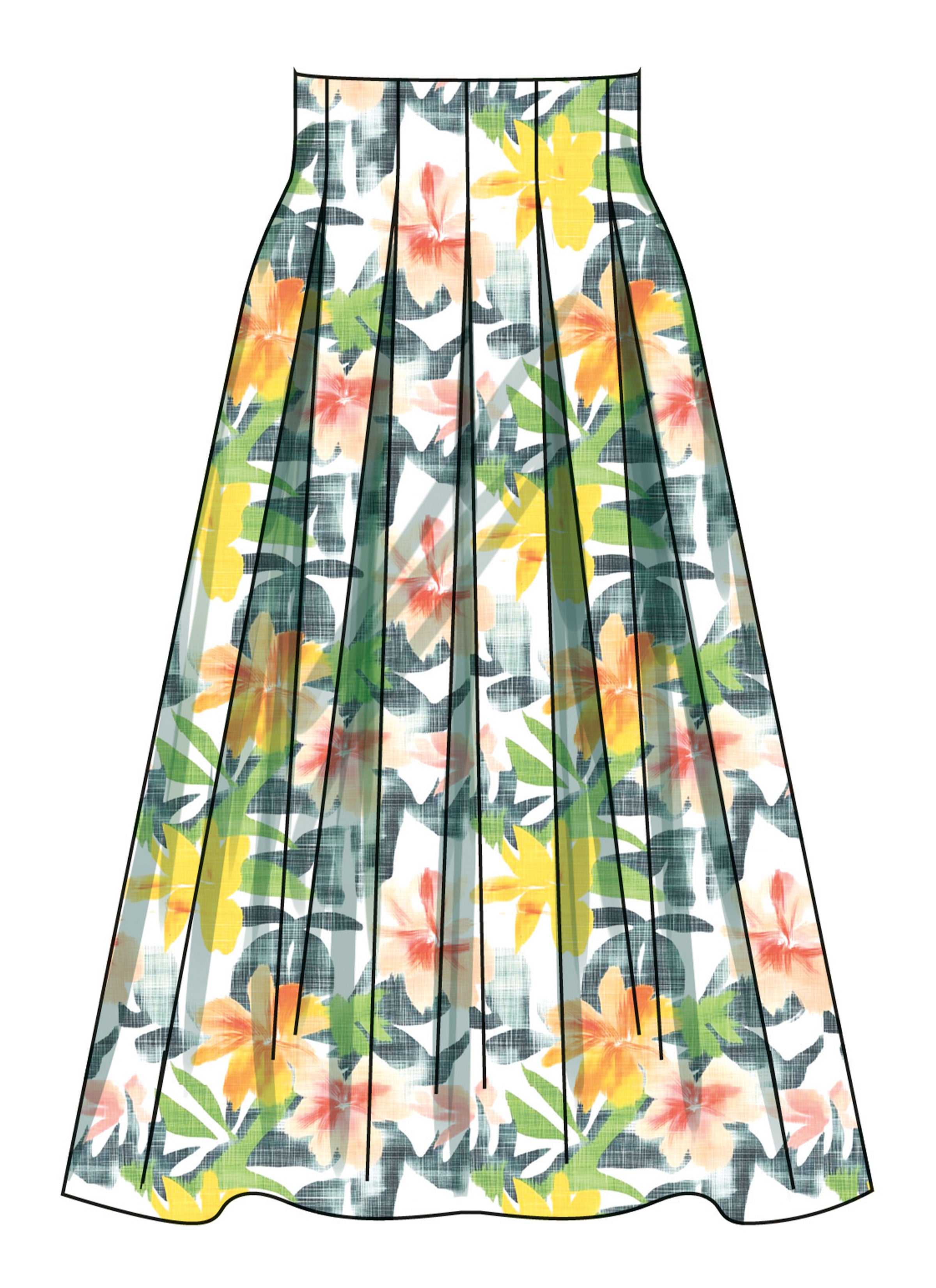 Simplicity Pleated Skirt and Belt S3139