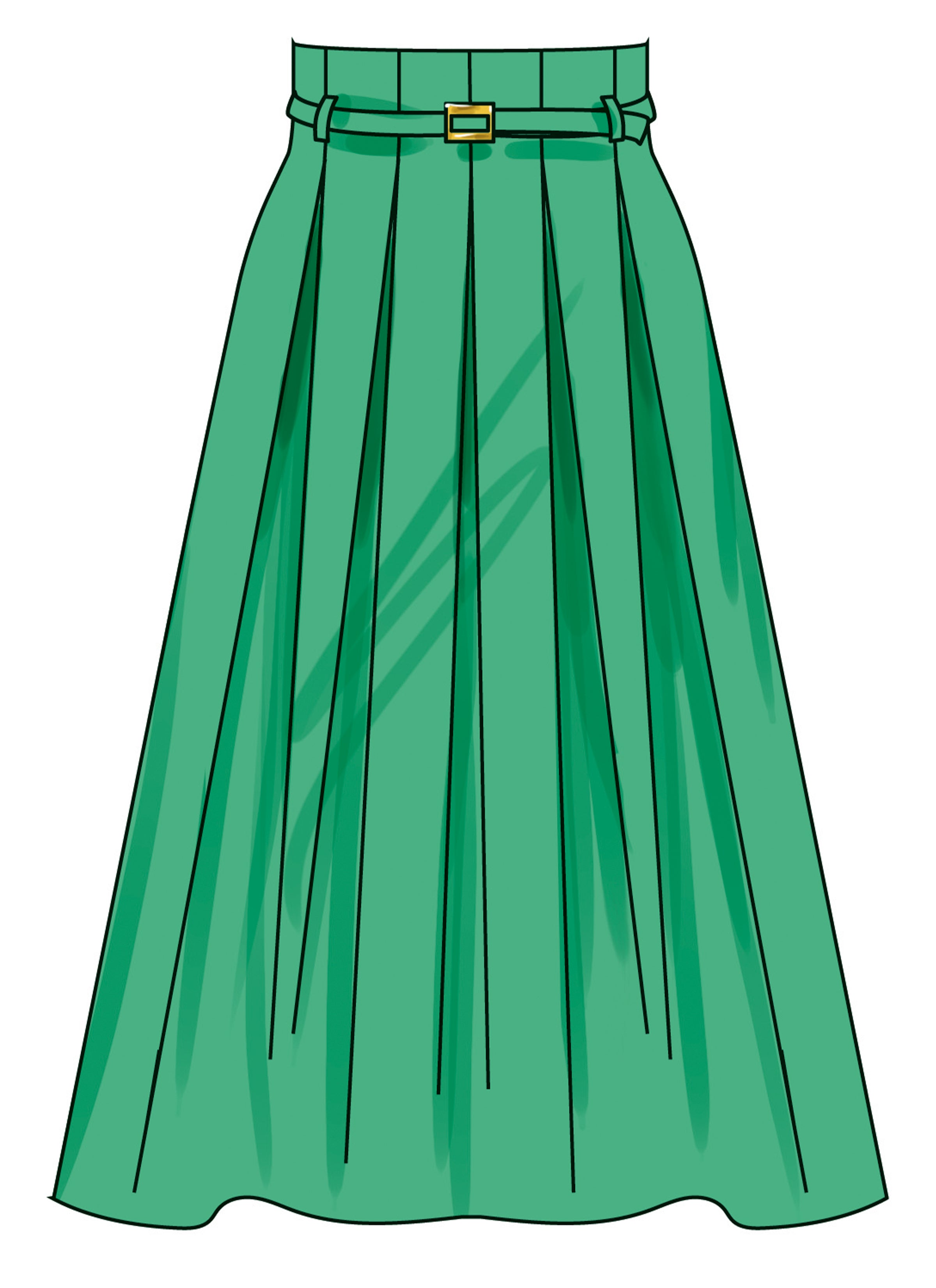 Simplicity Pleated Skirt and Belt S3139