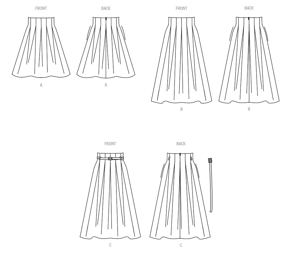 Simplicity Pleated Skirt and Belt S3139
