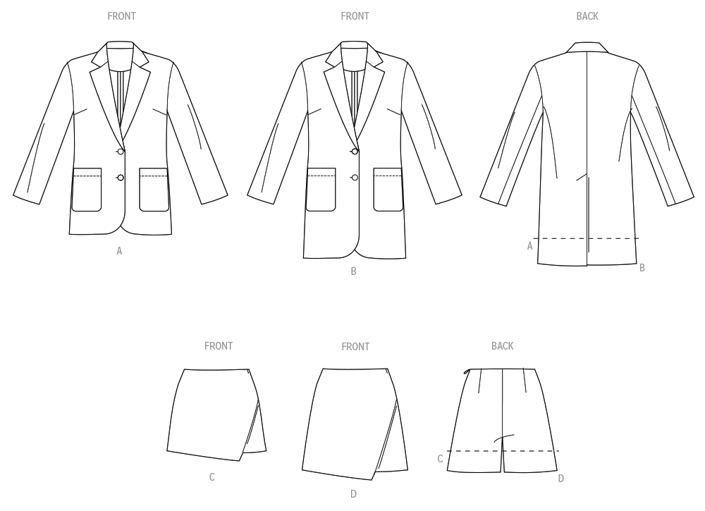 Simplicity Blazer and Skorts S3142