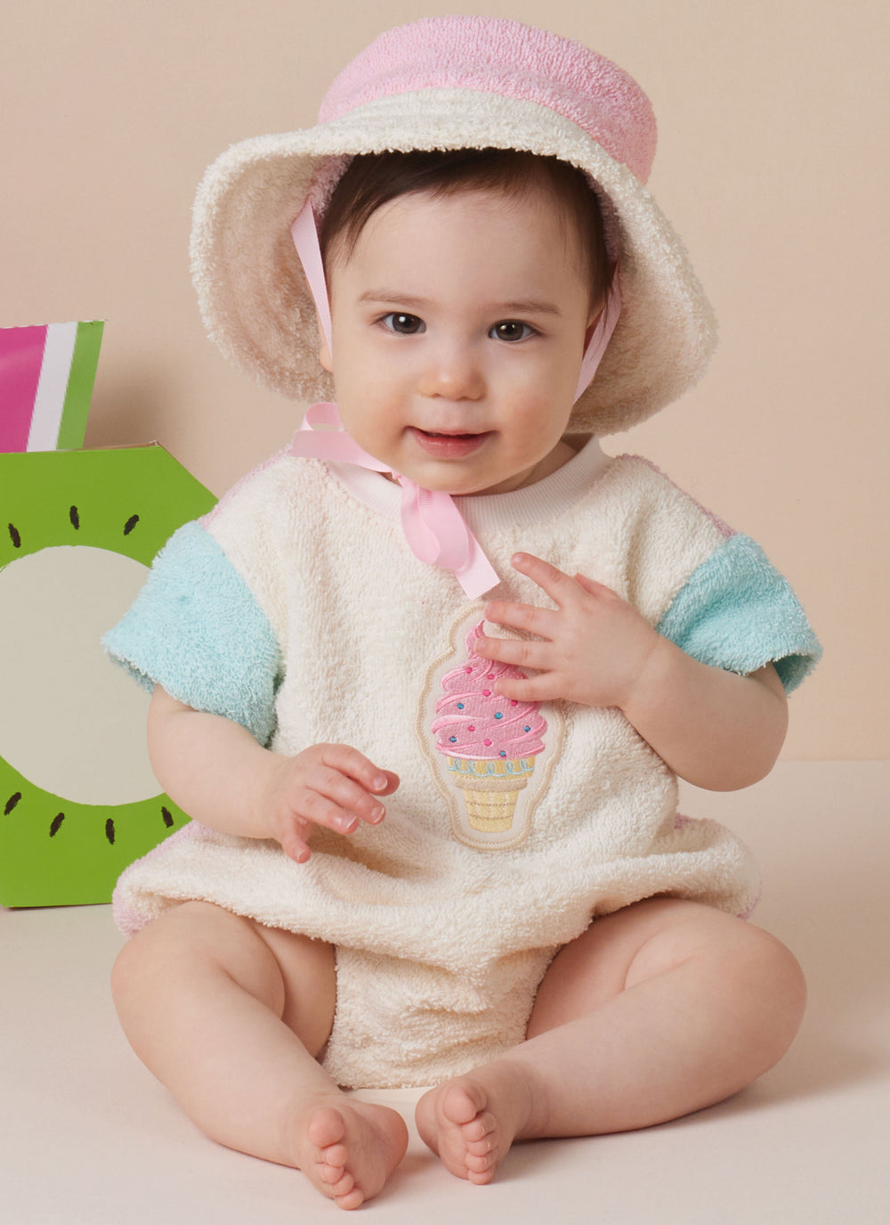 Simplicity Babies' Contrast Bodysuit and Bucket Hat S3144
