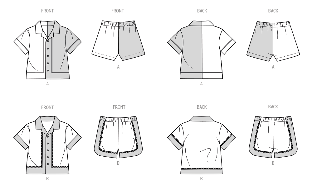 Simplicity Babies' Contrast Shirt and Shorts S3145