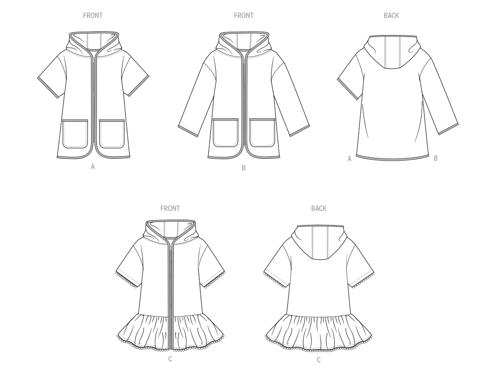 Simplicity Children's and Girls' Hooded Cover Up S3147