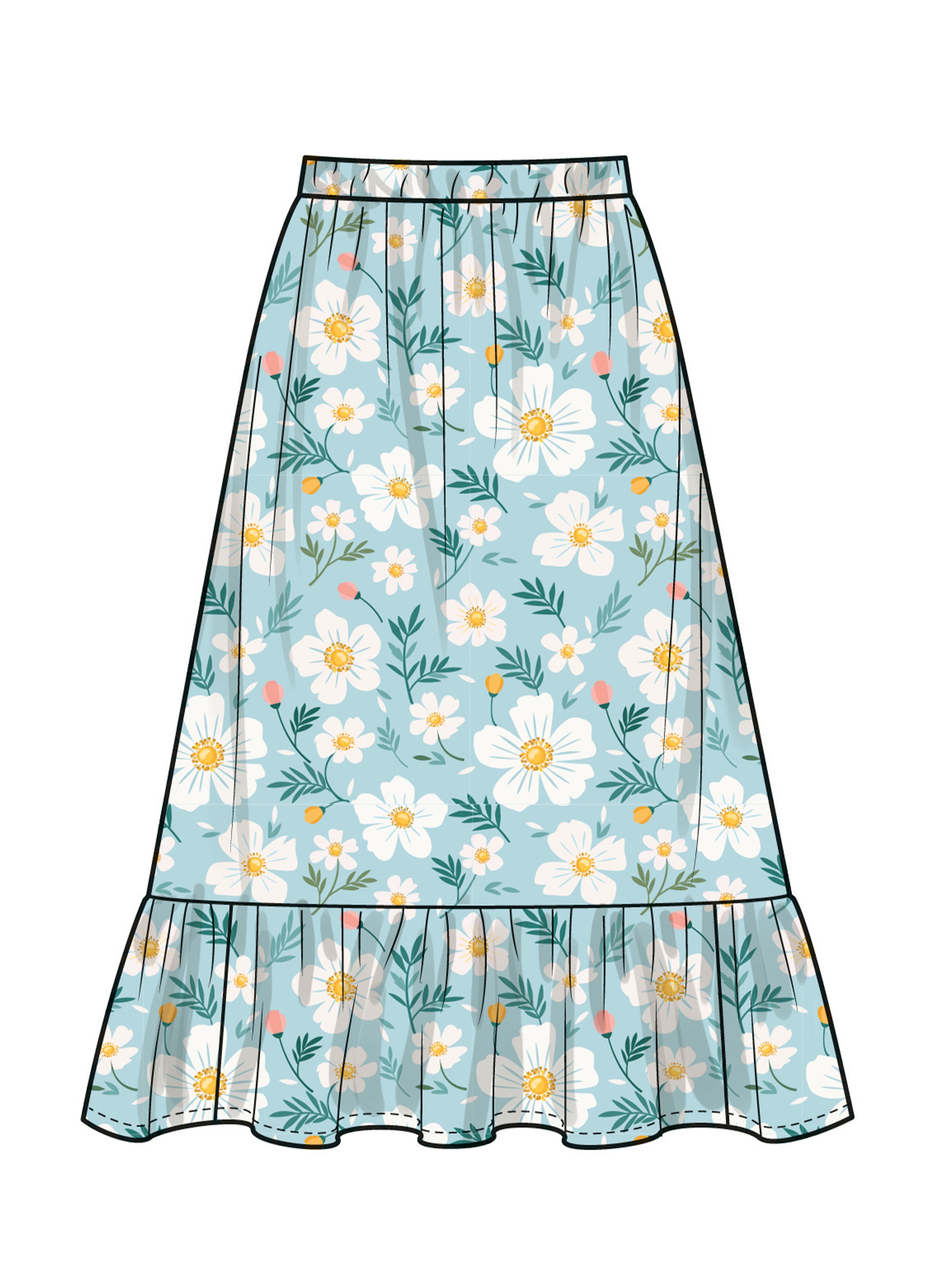 Simplicity Girls' Ruffle Top and Skirt S3148