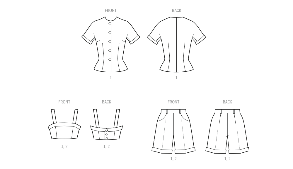 Simplicity Jacket, Bra and Shorts S3150