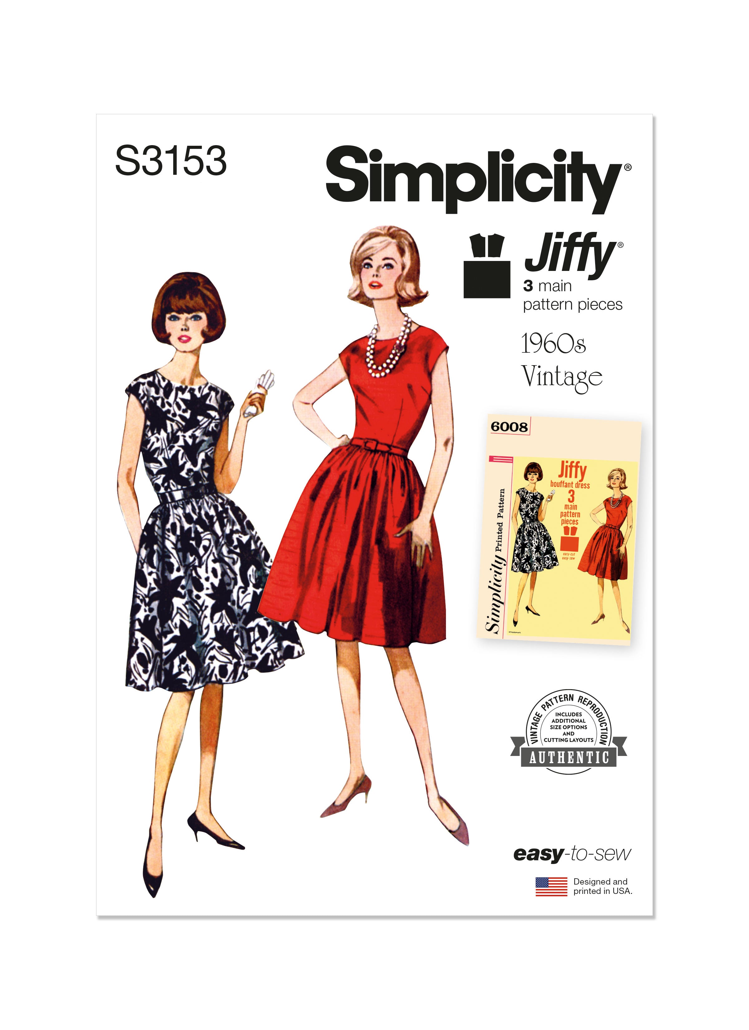 Simplicity One Piece Jiffy Dress S3153