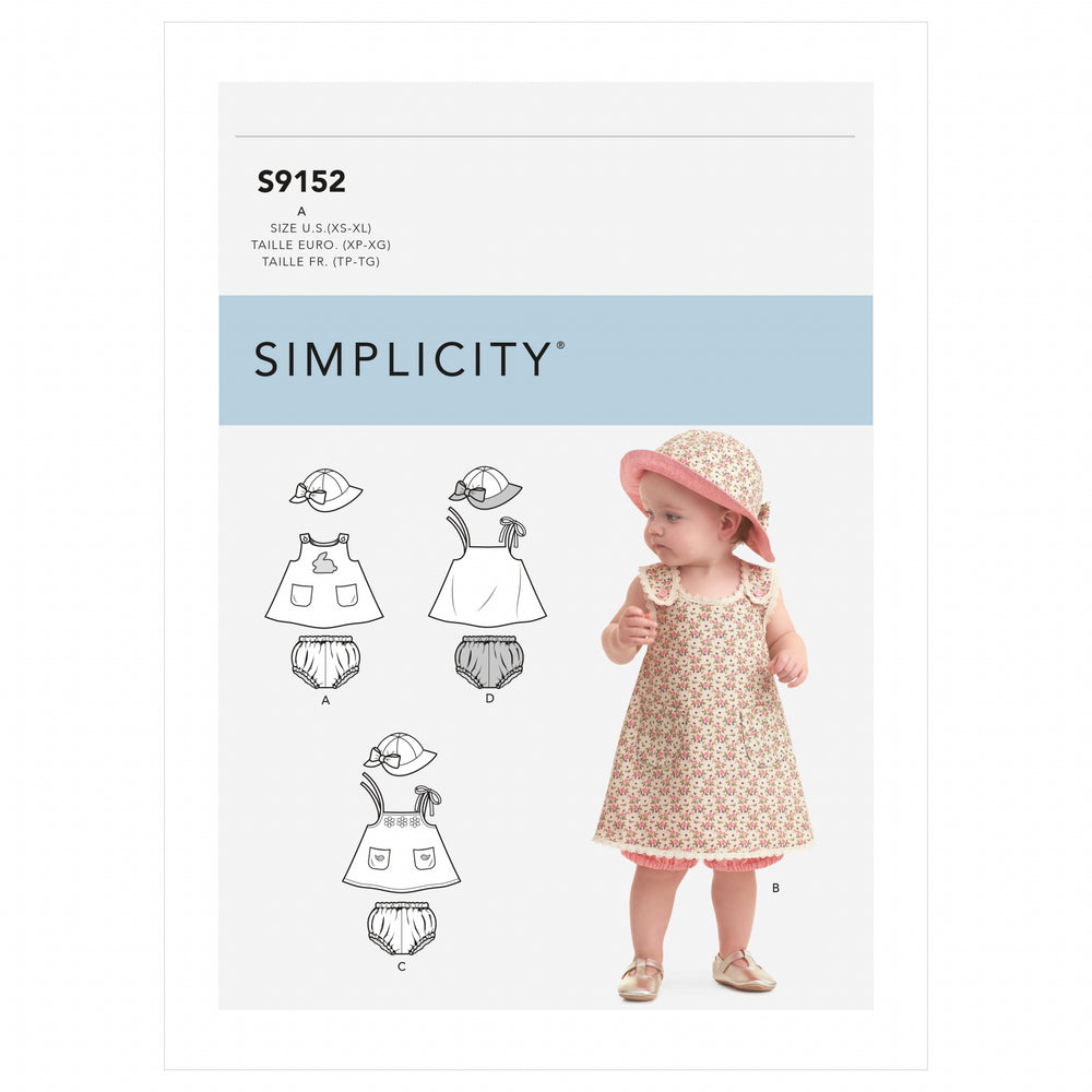 Simplicity Dress, Panties and Hat S9152