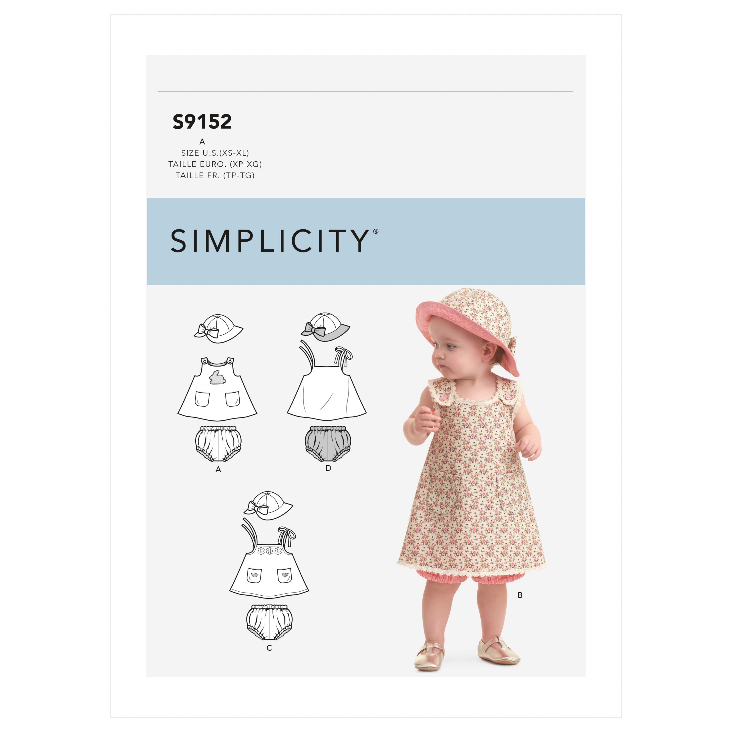 Simplicity Dress, Panties and Hat S9152