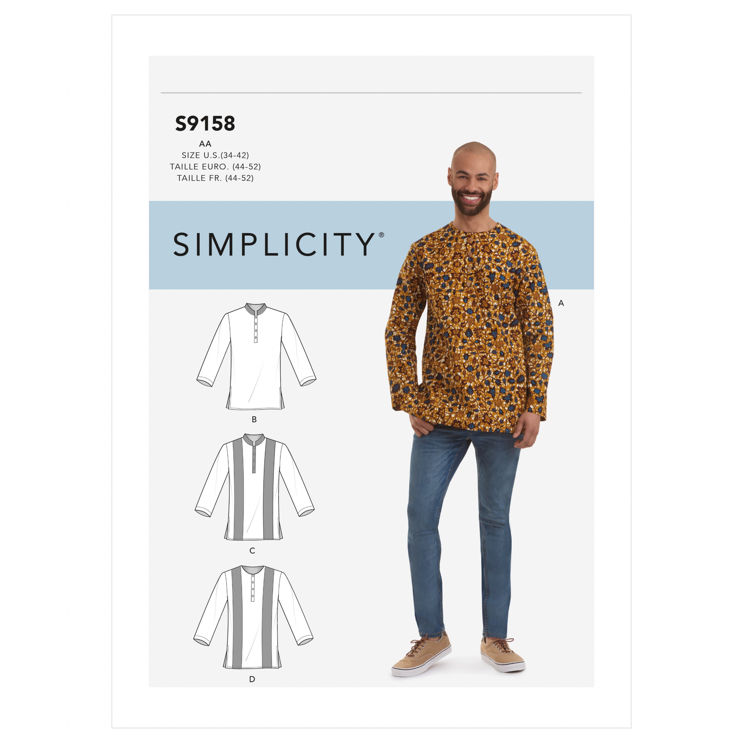 Simplicity Men's Half Buttoned Shirts S9158