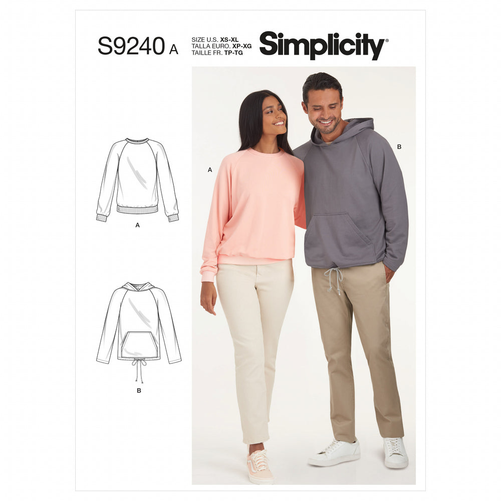 Simplicity Unisex Pullover Shirts S9240