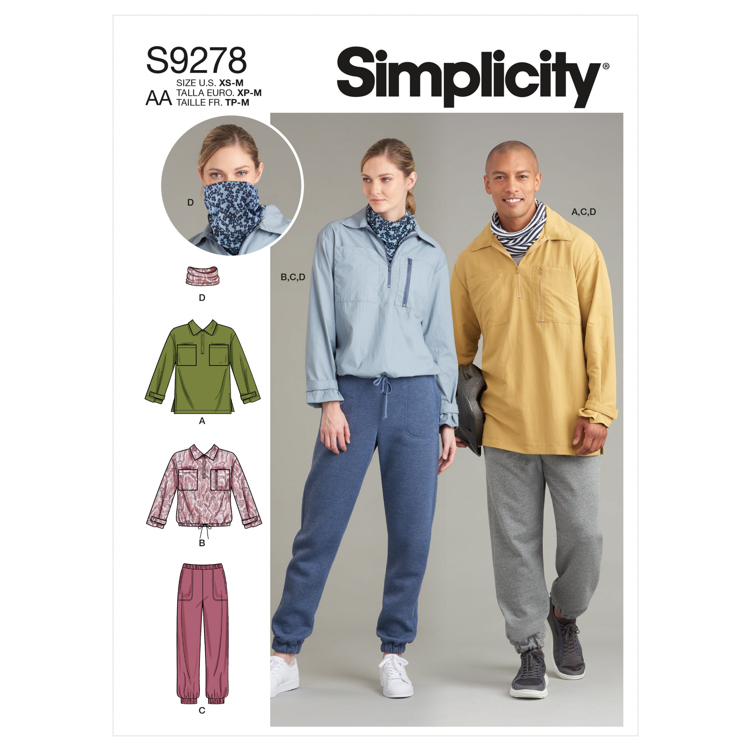 Simplicity Unisex Tops and Trousers S9278