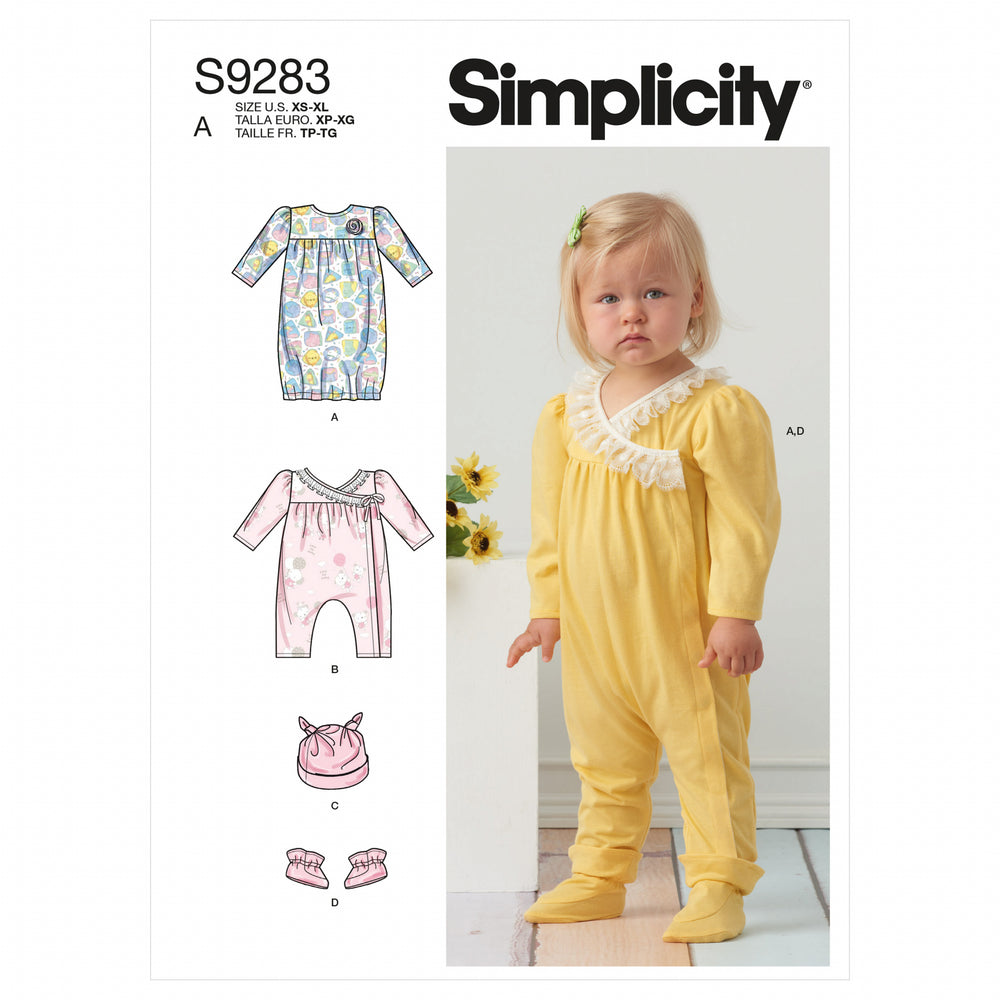 Simplicity Babies' Gown and Jumpsuit S9283