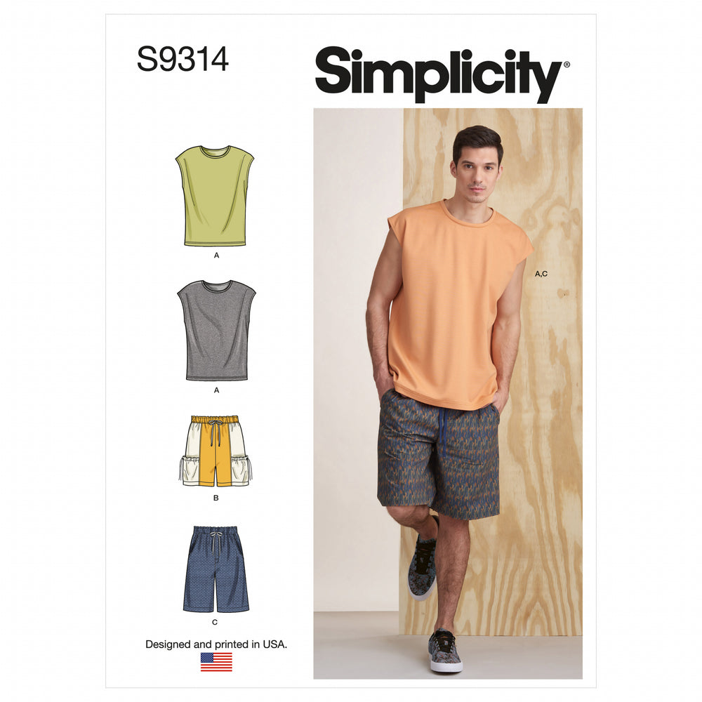 Simplicity Men's Top and Shorts S9314