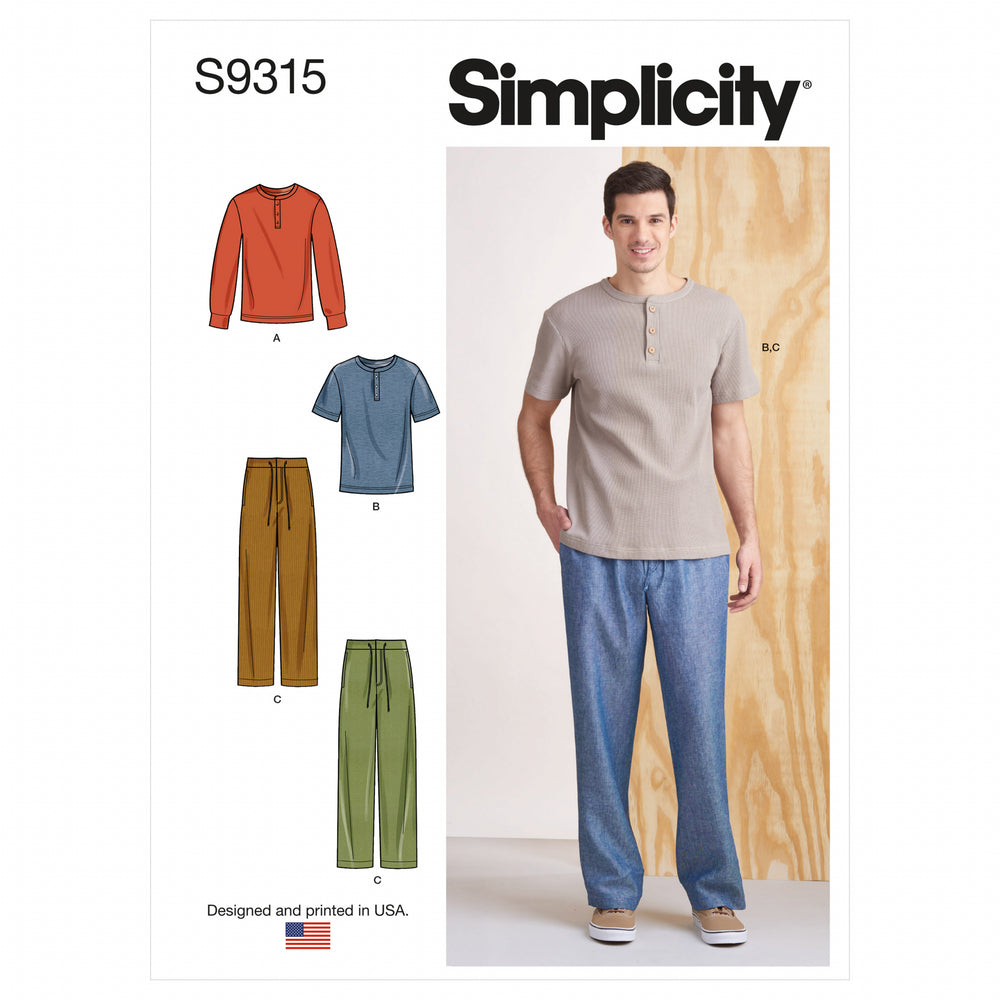 Simplicity Men's Tops and Trousers S9315