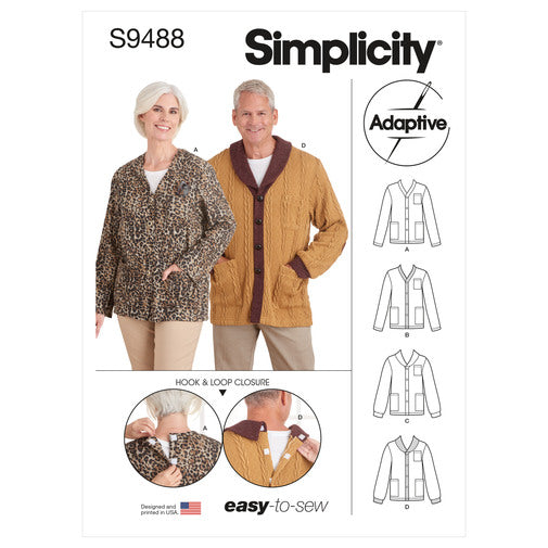 Simplicity Unisex Adaptive Cardigan S9488