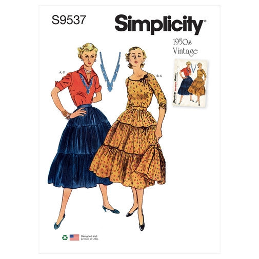 Simplicity Vintage Blouse and Skirt S9537