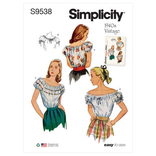 Simplicity Vintage Blouses S9538