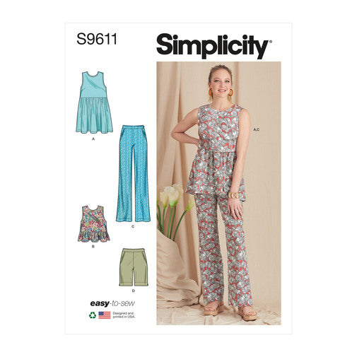 Simplicity Top, Trousers and Shorts S9611