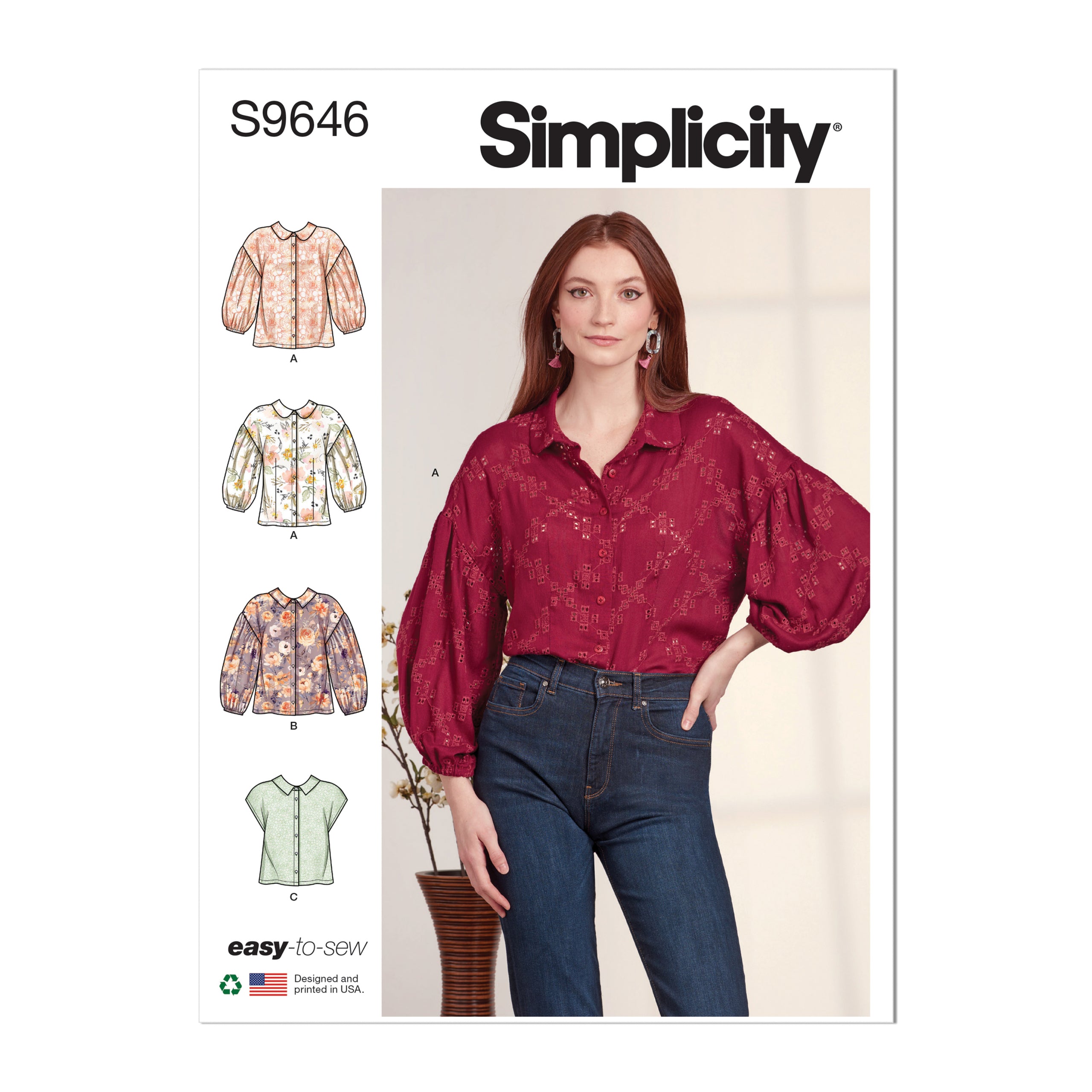 Simplicity Button Down Top S9646