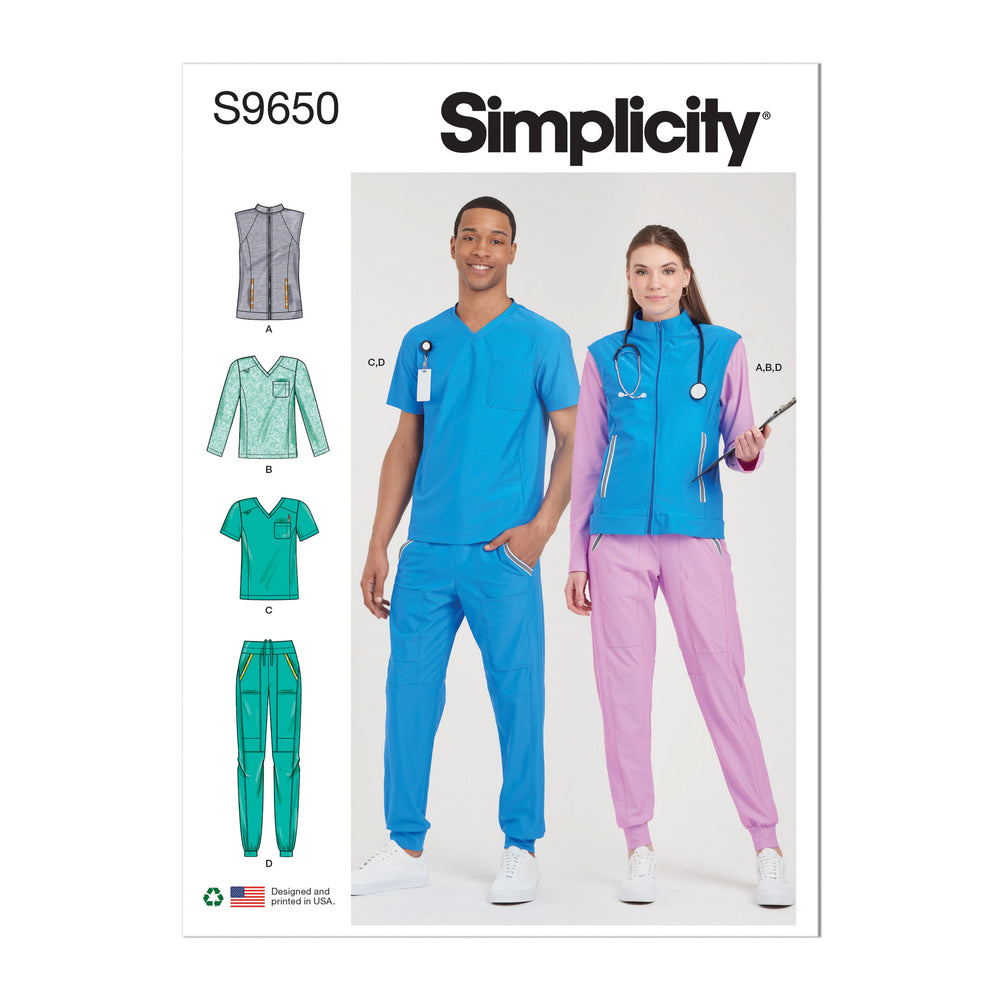 Simplicity Unisex Knit Scrubs S9650