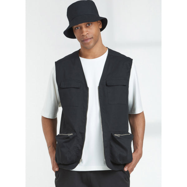 Simplicity Men's Knit Top, Vest and Hat S9651