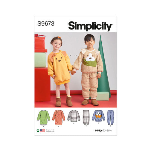 Simplicity Child Loungewear Dress, Top and Trousers S9673