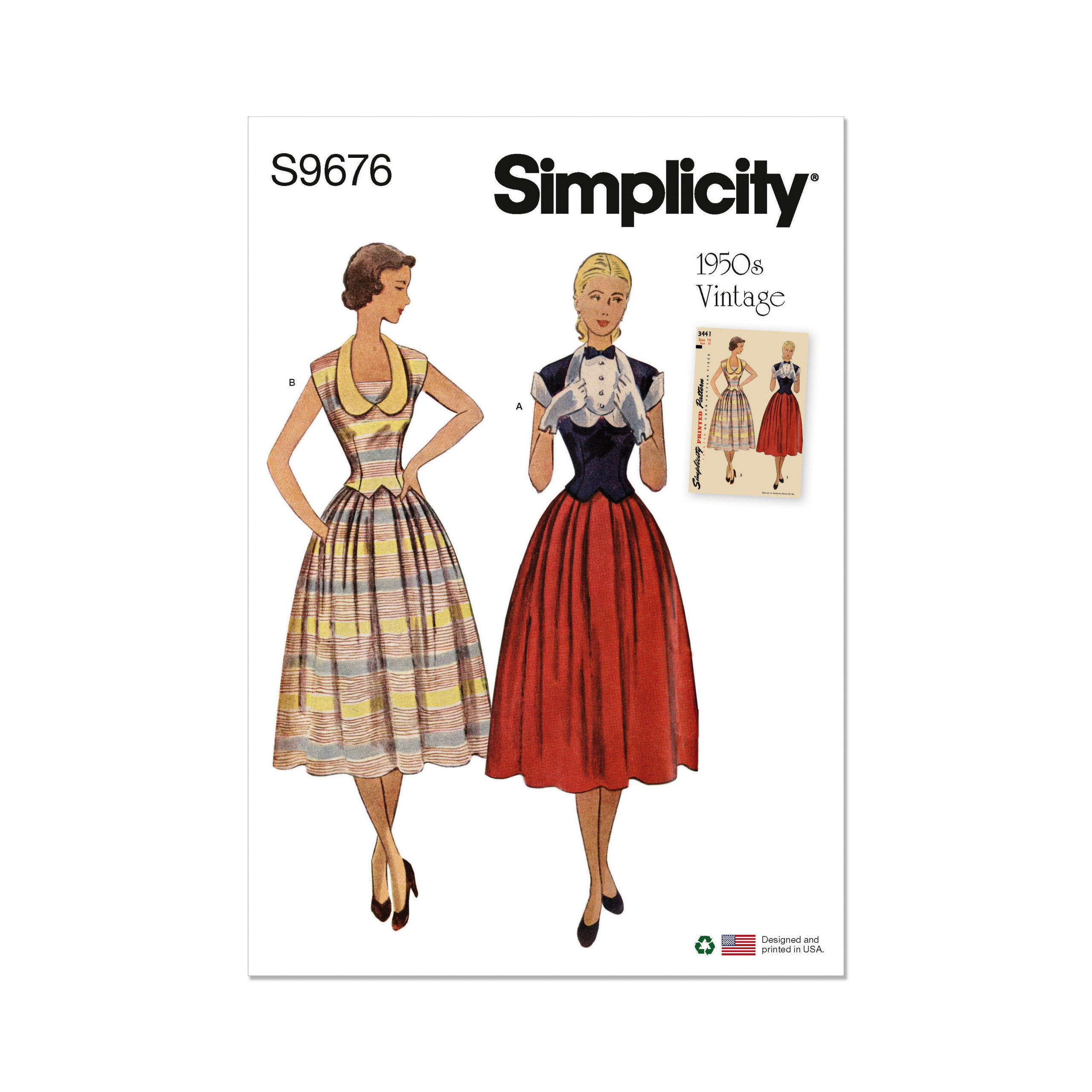 Simplicity Two-Piece Vintage Dress S9676