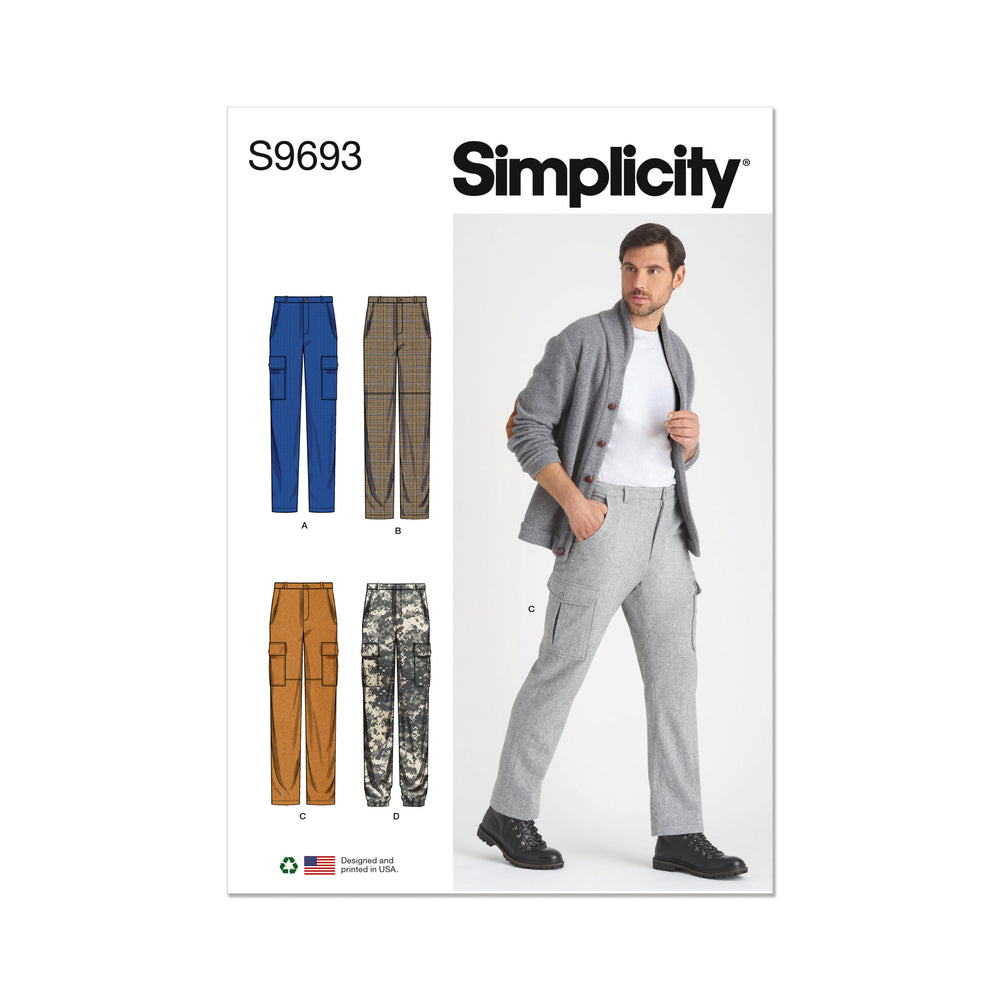 Simplicity Men's Cargo Trousers S9693