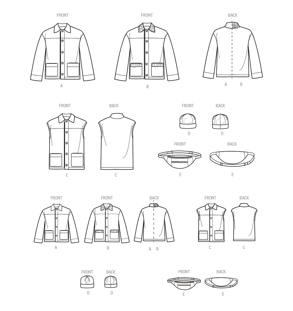 Simplicity Men's/Boys Jacket, Waistcoat, Hat and Crossbody Bag S9694