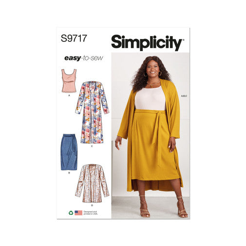 Simplicity Top, Cardigan & Skirt S9717