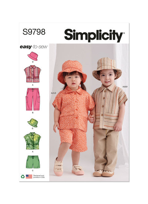 Simplicity Baby/Child Top, Trousers & Shorts S9798