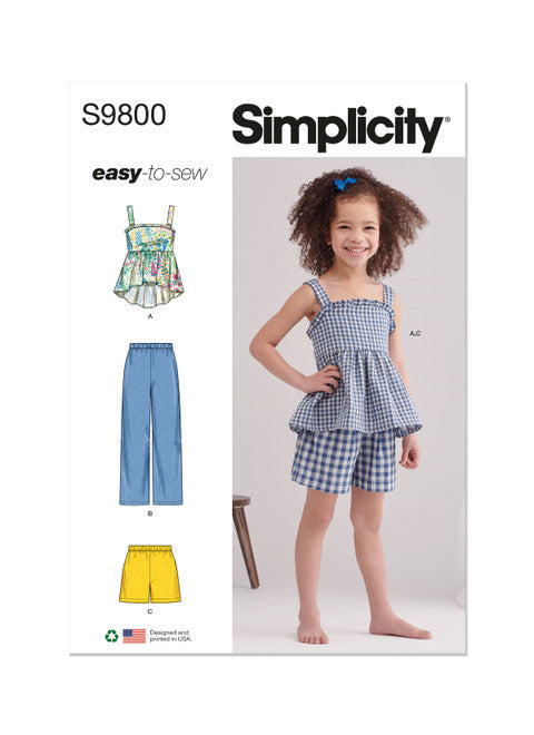 Simplicity Child Top, Trousers & Shorts S9800