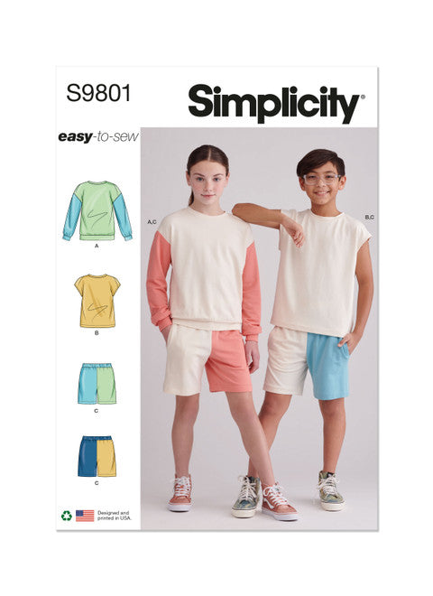 Simplicity Child/Teen Sweatshirt and Shorts S9801