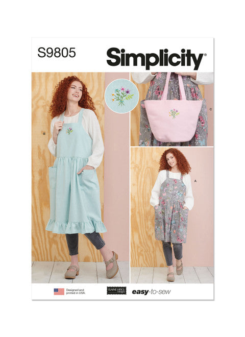 Simplicity Pinafore Apron & Tote S9805