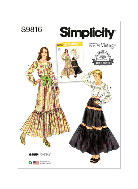 Simplicity Vintage Blouse & Skirt S9816