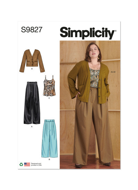 Simplicity Trousers, Camisole & Cardigan S9827