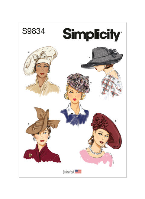 Simplicity Vintage Hats S9834