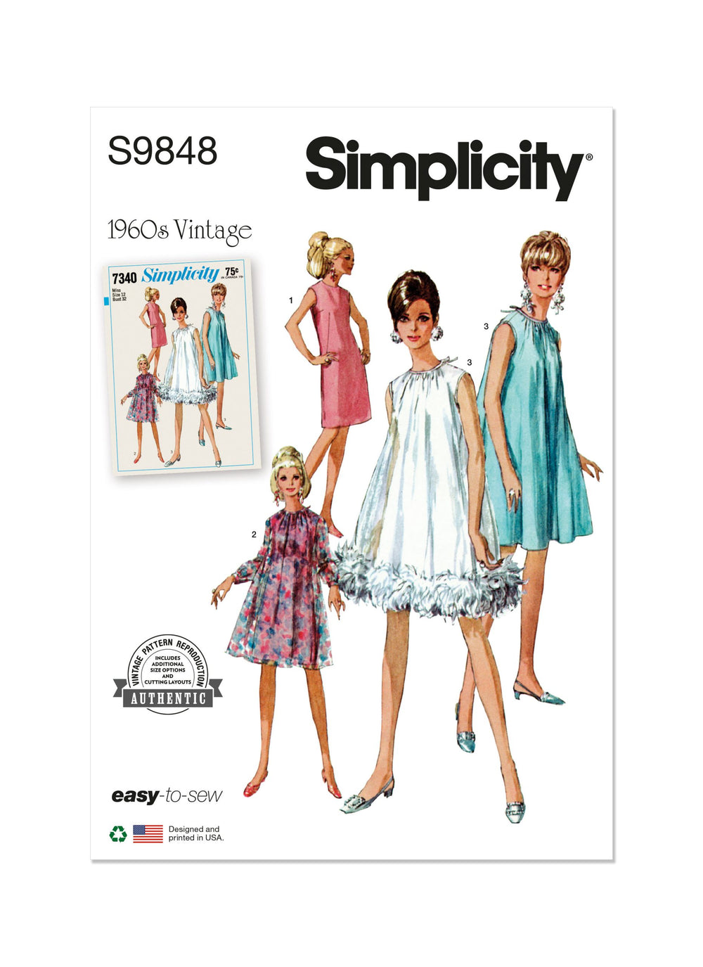 Simplicity Vintage Dresses S9848