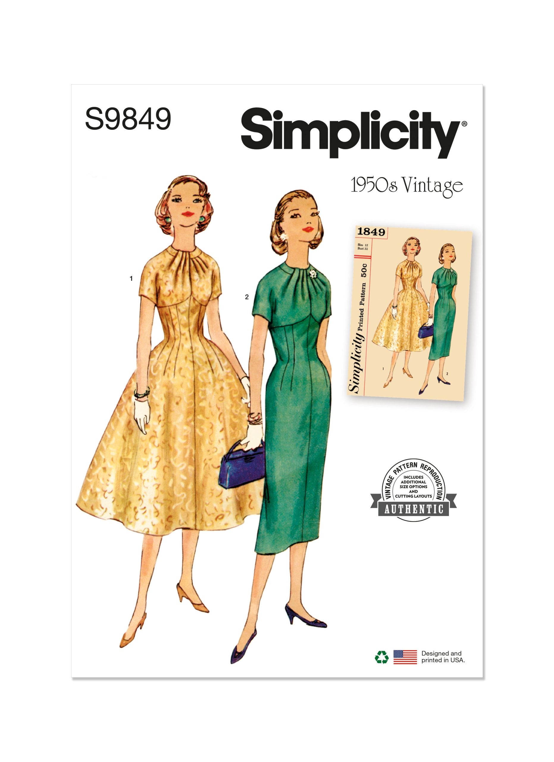 simplicity vintage dress patterns Simplicity Vintage Dress S9849 – The Fold Line