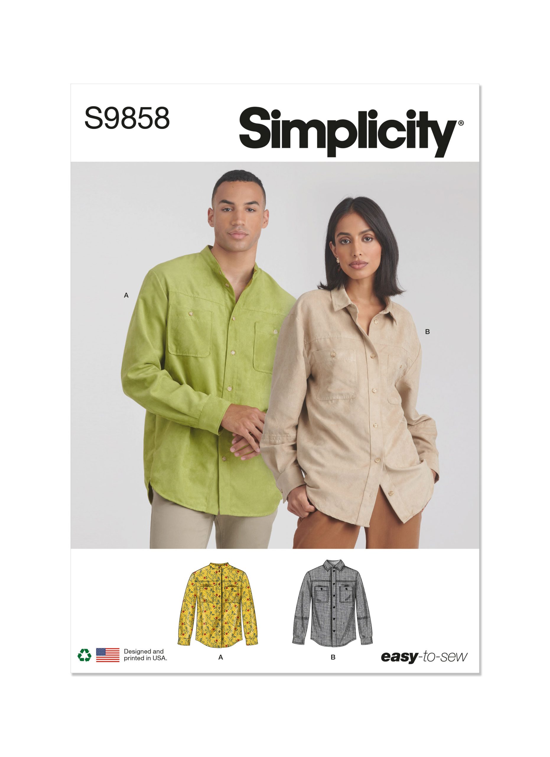 Simplicity Unisex Shirts S9858