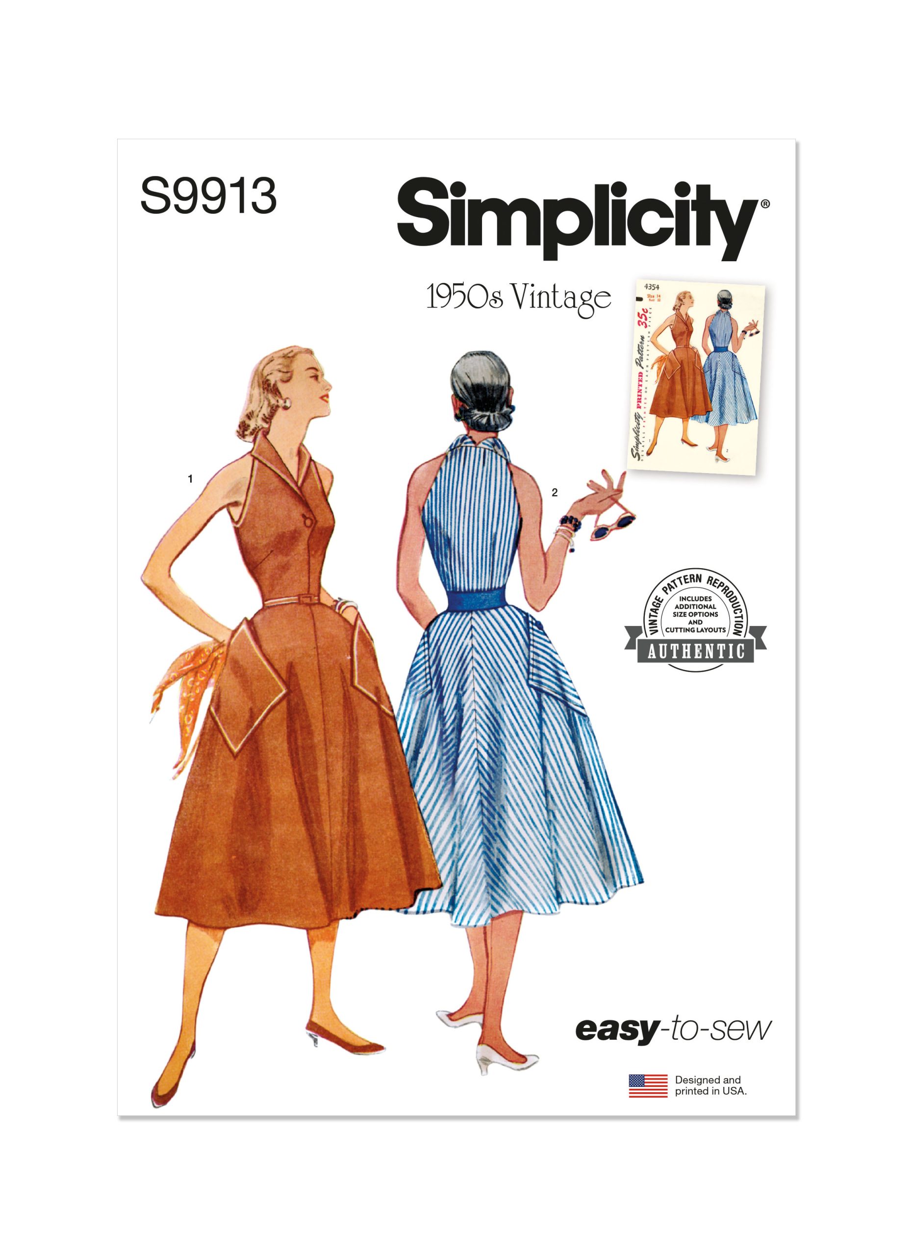 Simplicity Vintage Dress S9913