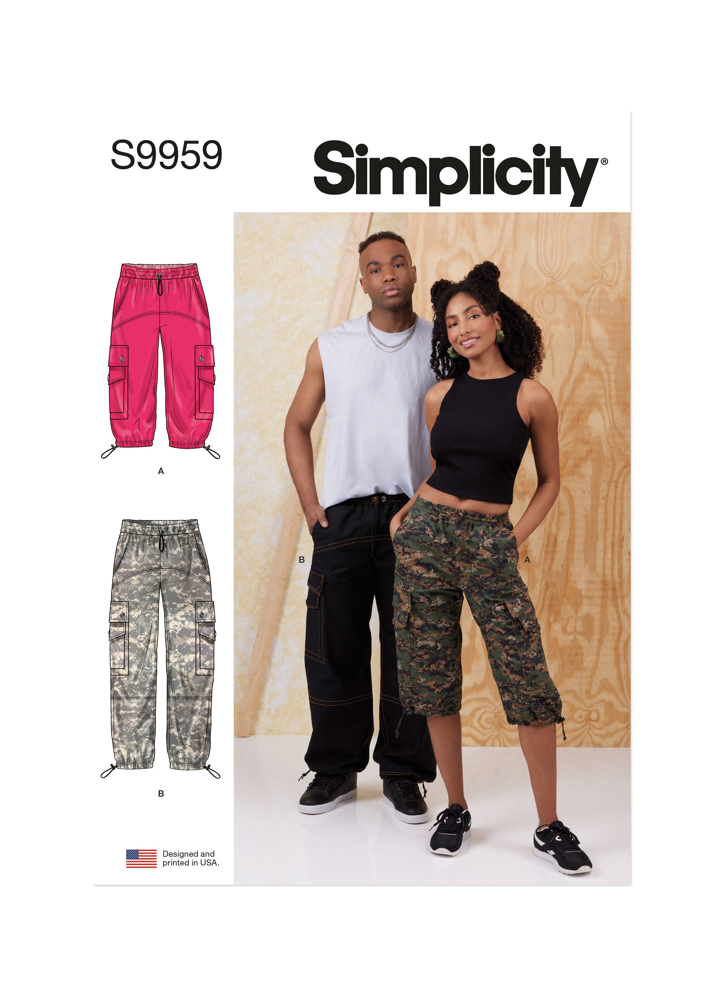 Simplicity Unisex Cargo Trousers S9959