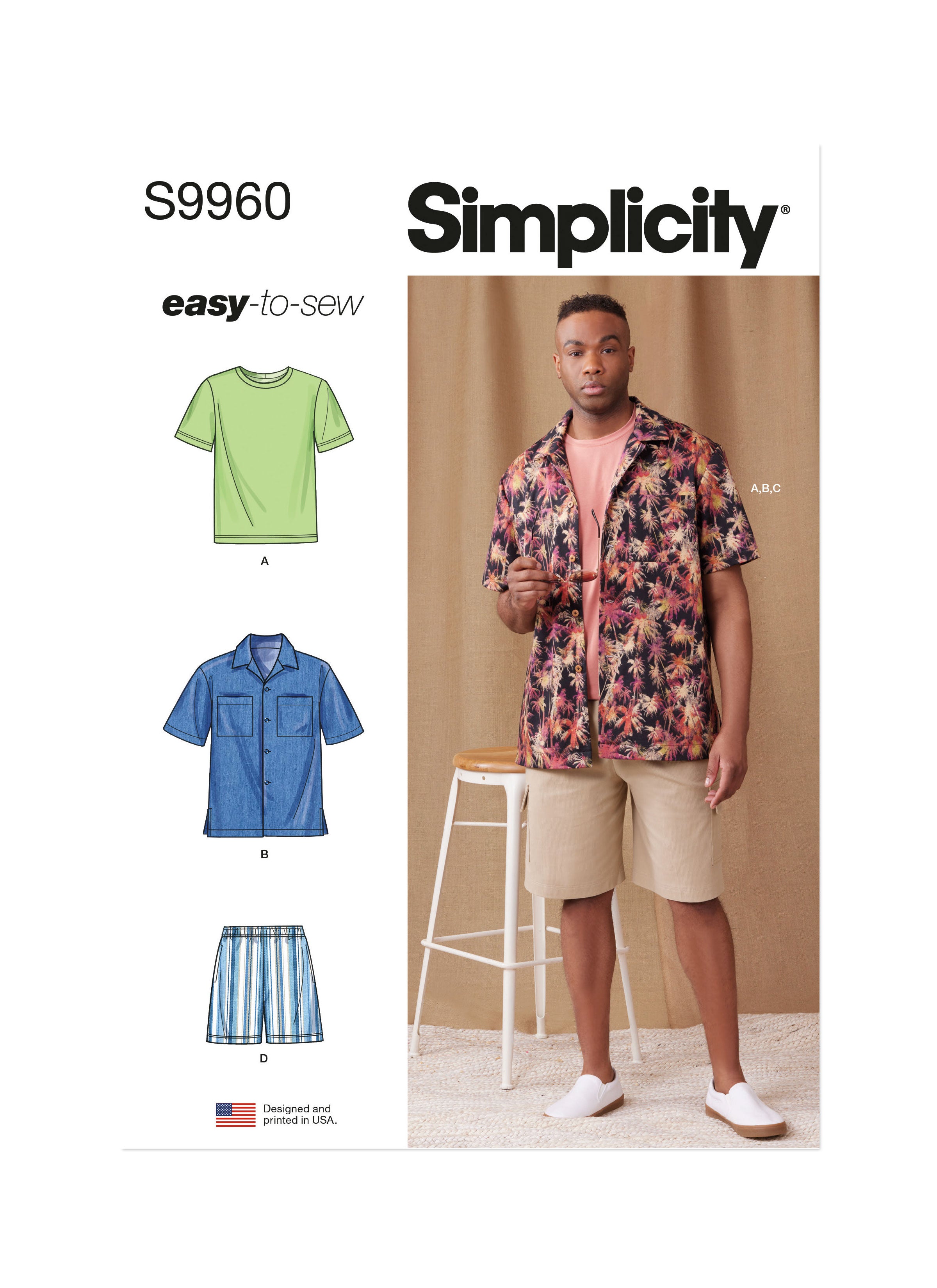 Simplicity Men's T-shirt, Shirt & Shorts S9960 – The Fold Line
