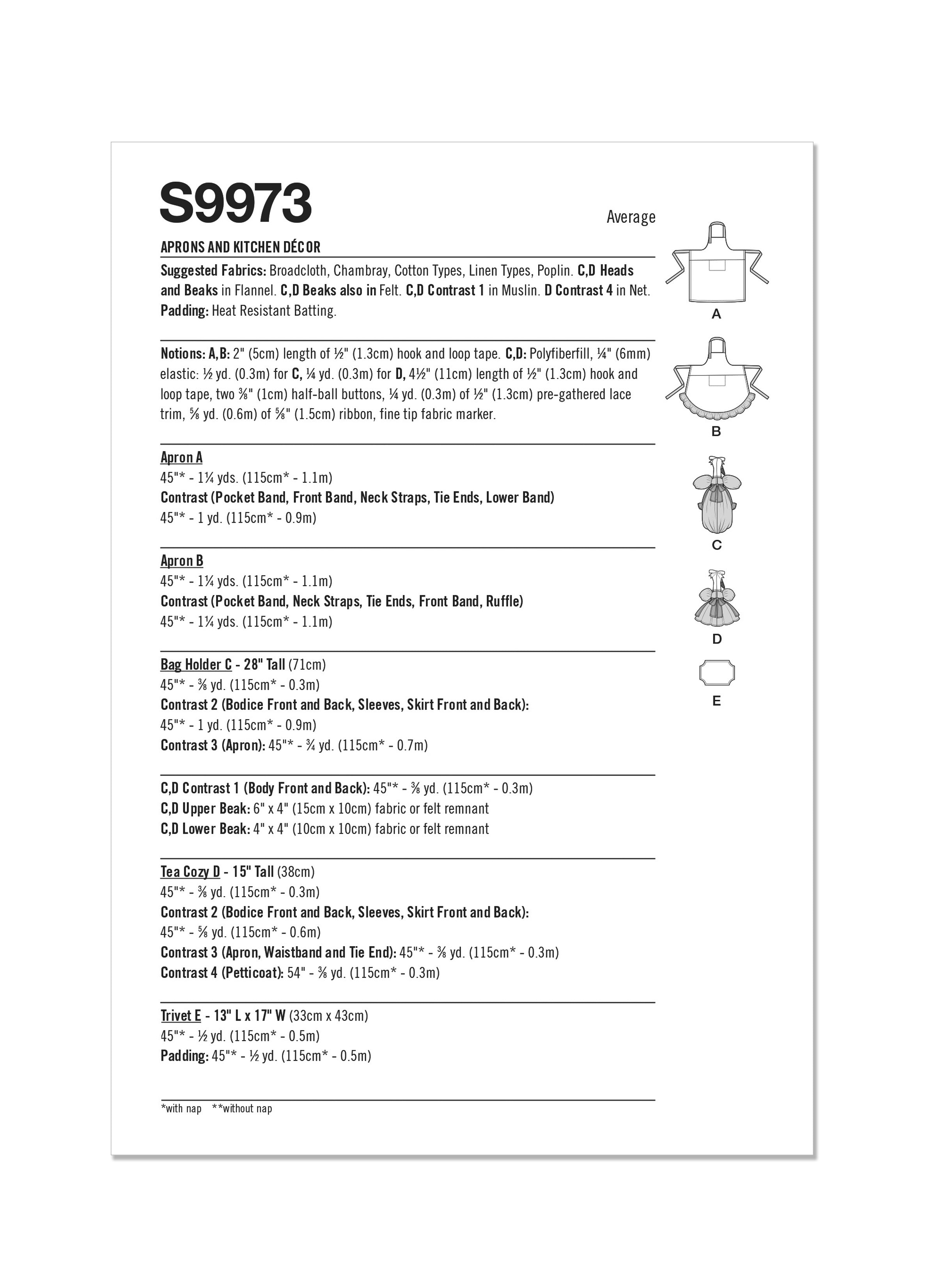 Simplicity Aprons S9973