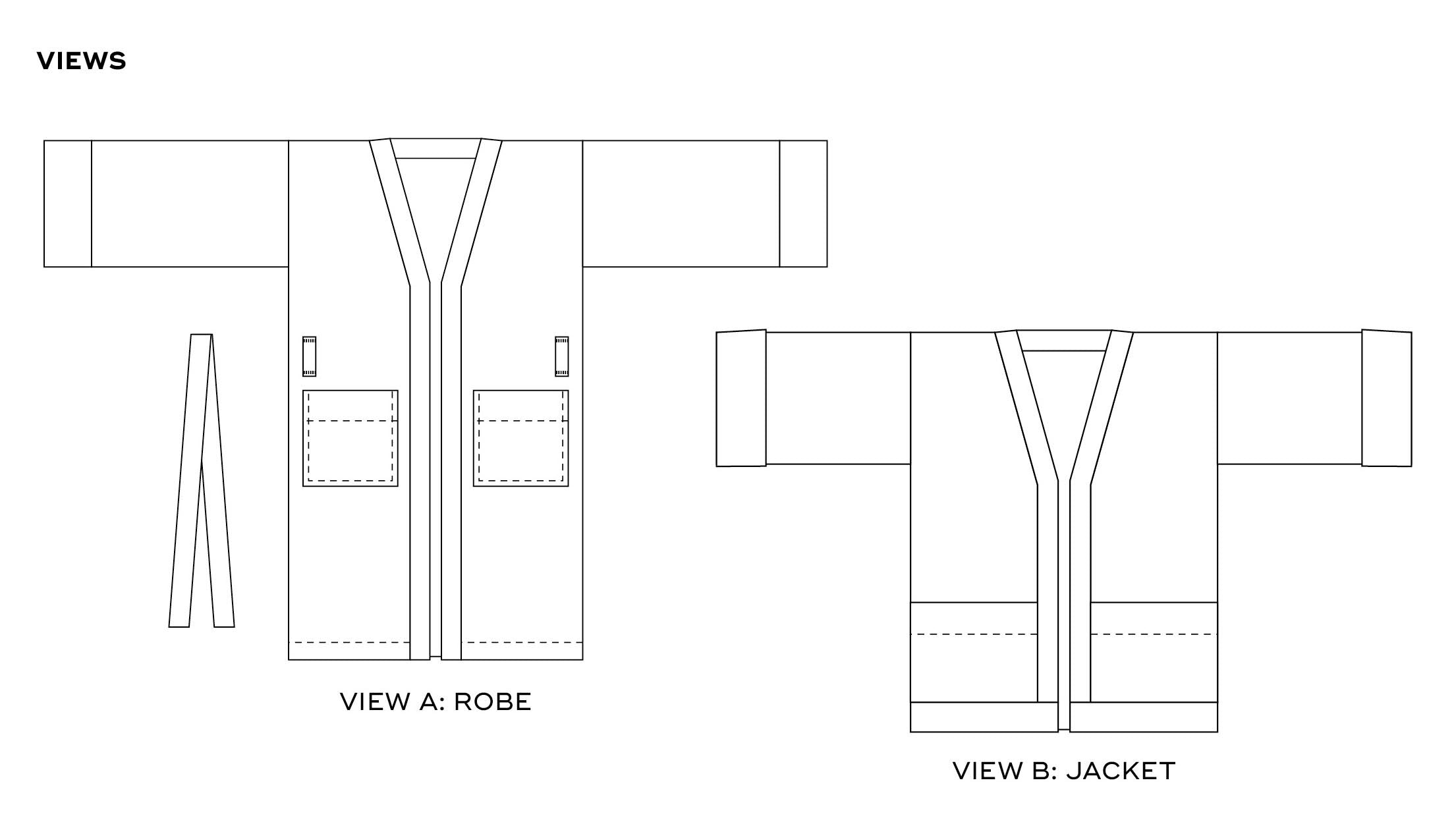 Sew DIY Unisex Draft-It-Yourself Tasi Robe and Jacket