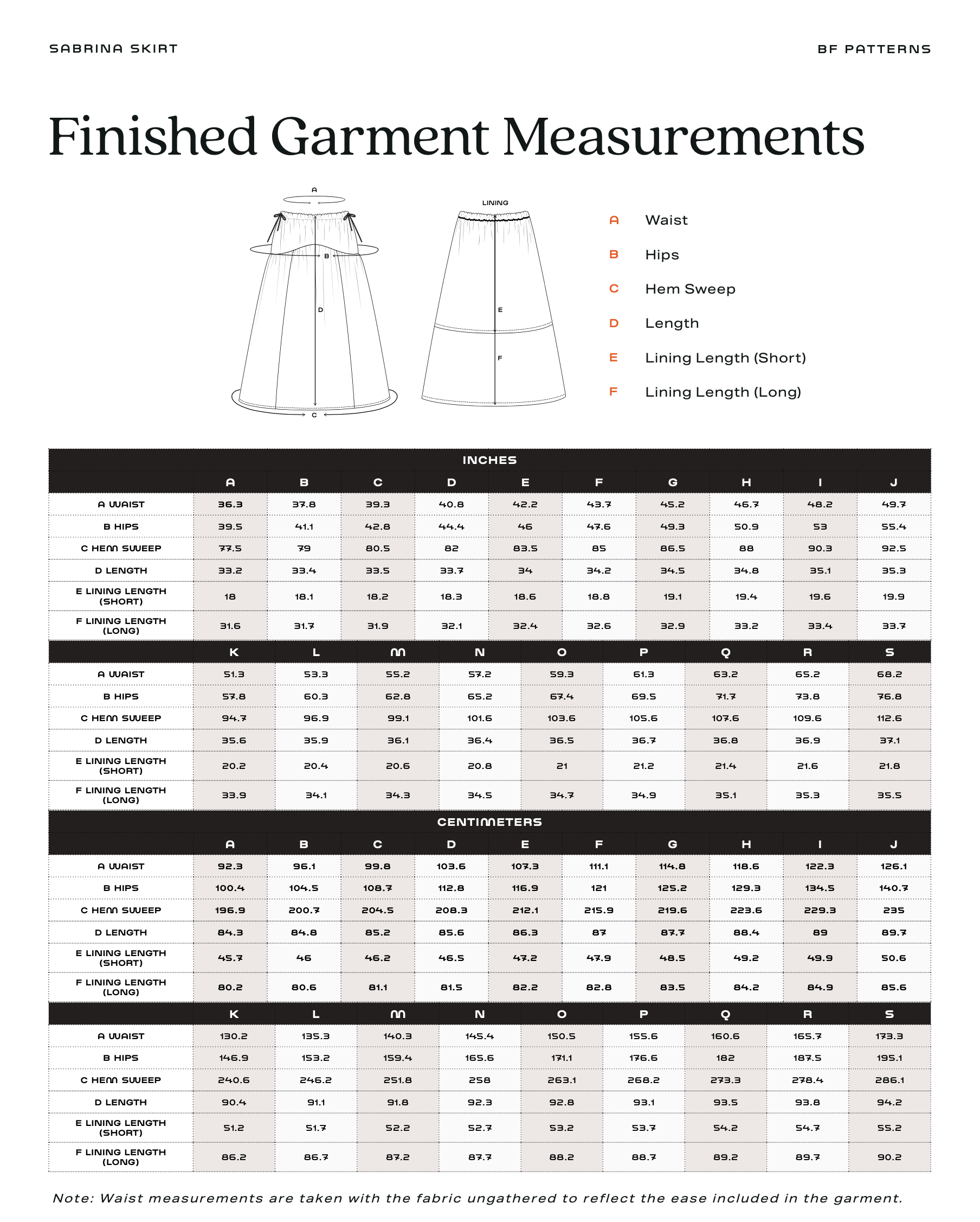 BF Patterns Sabrina Skirt
