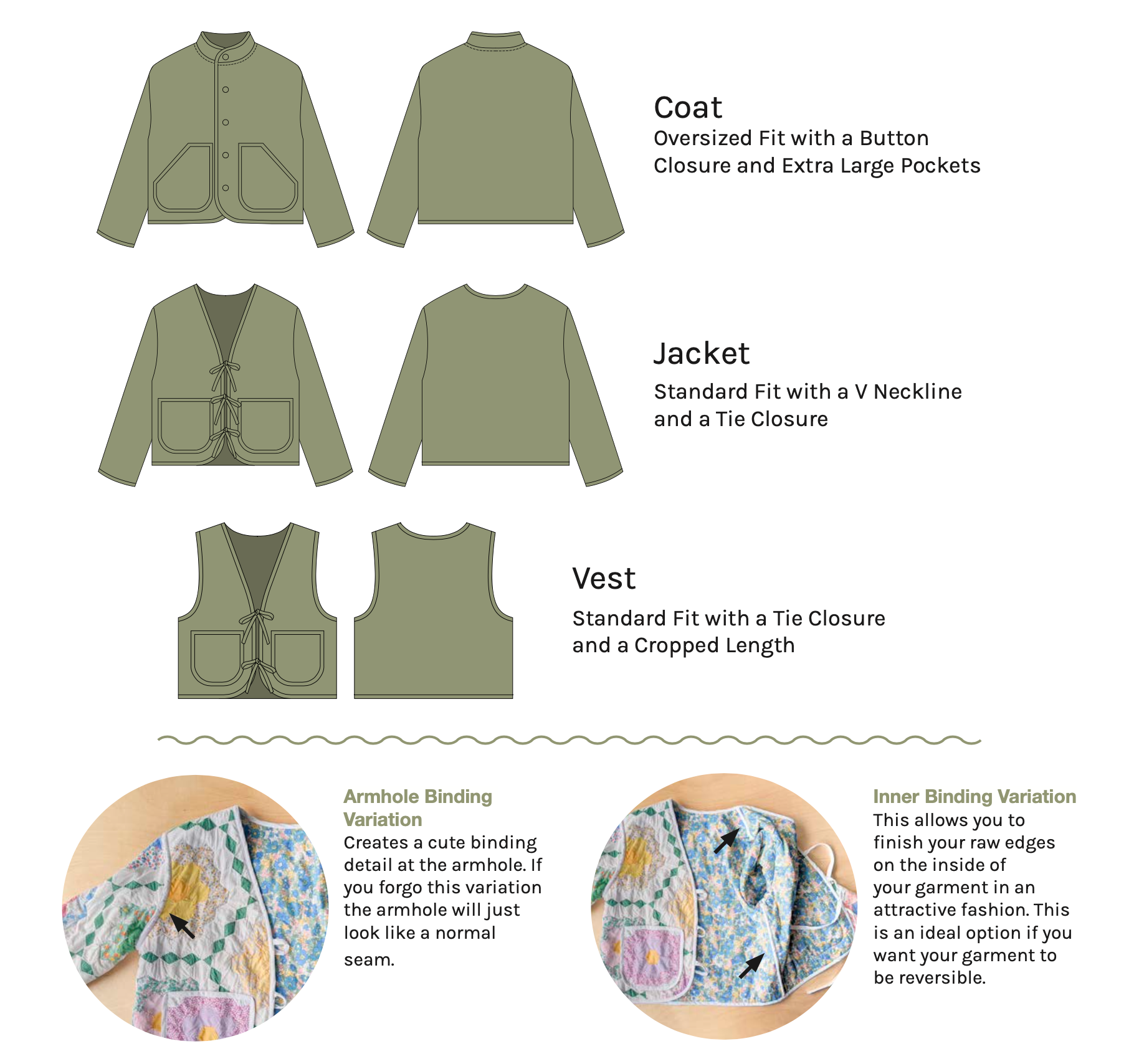 Oh Me Oh My Sage Coat, Jacket and Vest